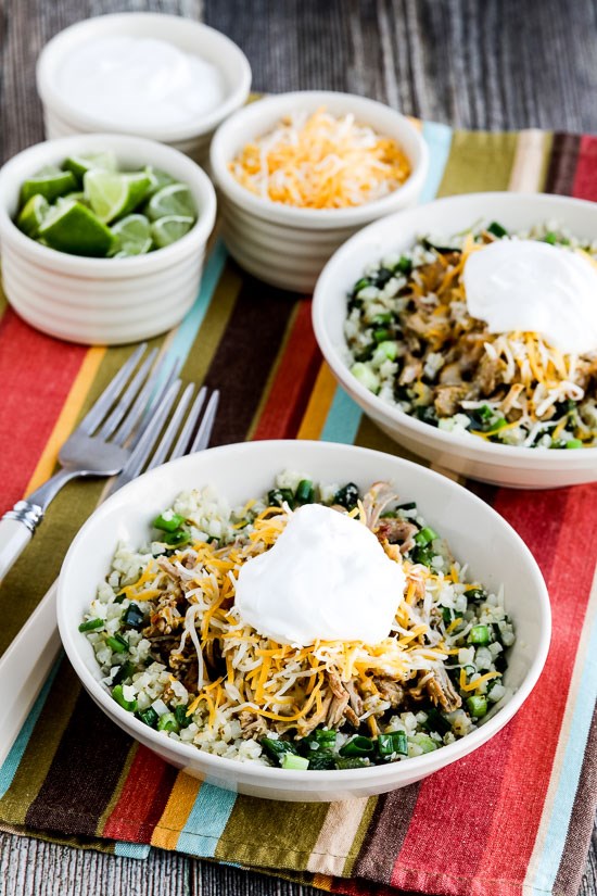 Instant Pot (or slow cooker) low-carb green chile pork taco bowl