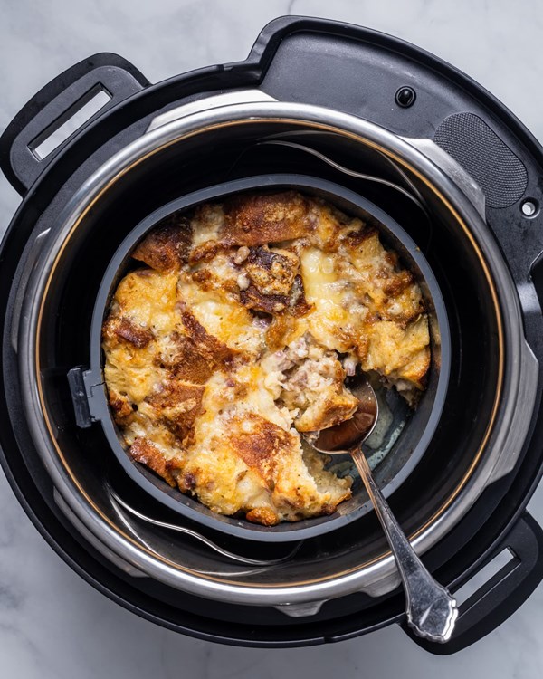 Instant Pot sausage, egg, and cheese strata
