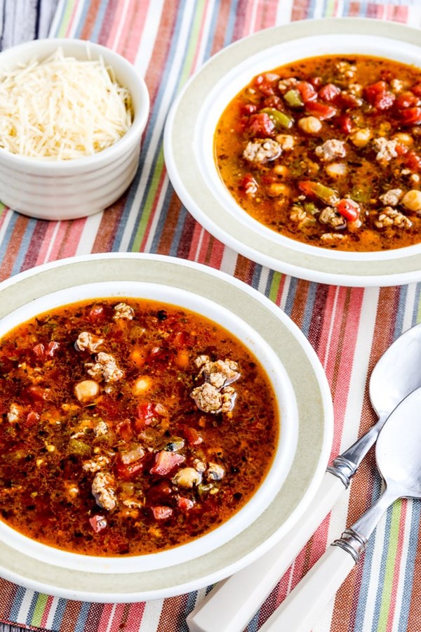 Instant Pot sausage soup with pesto
