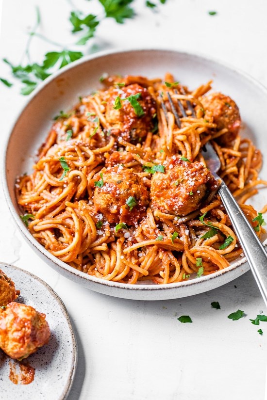 Instant Pot spaghetti and turkey meatballs