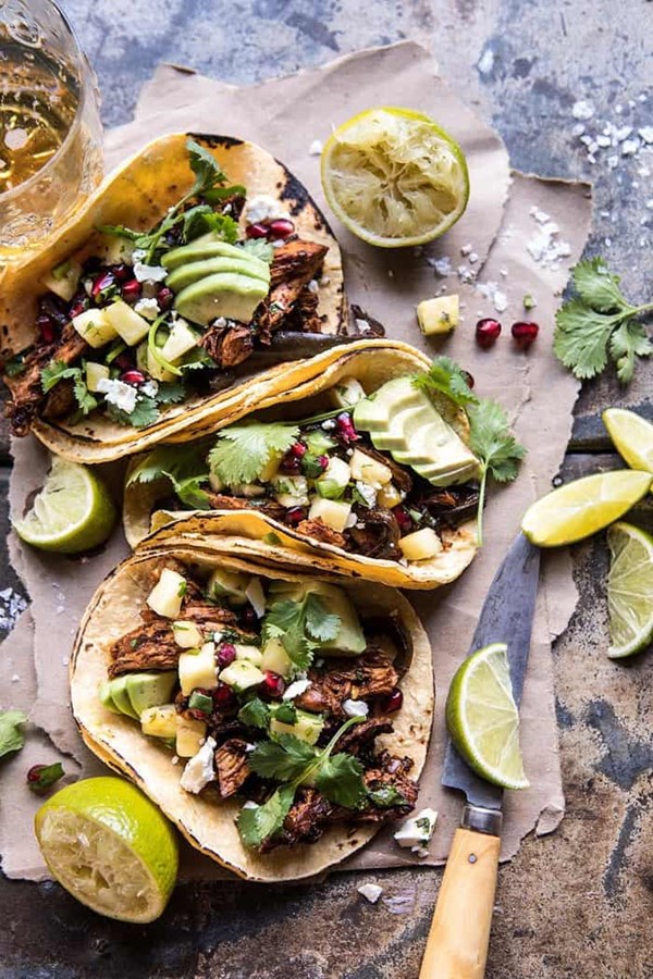 Instant Pot spicy pineapple chicken tacos