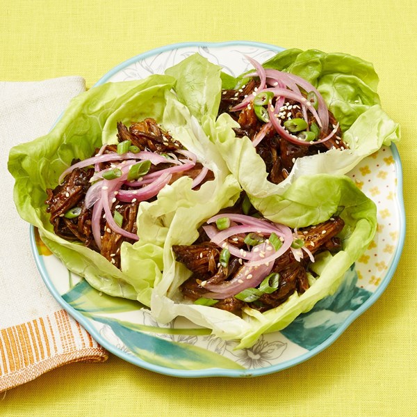 Instant Pot sticky pork lettuce wraps
