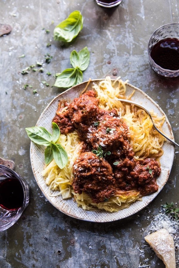 Instant Pot turkey meatballs and spaghetti squash