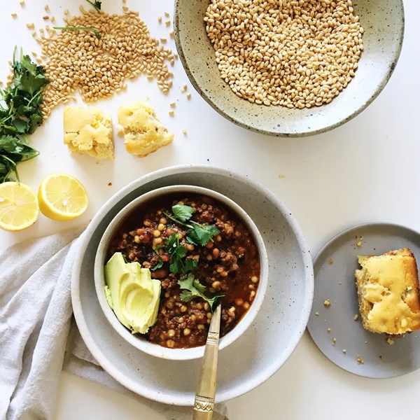 Instant Pot White Sonora berry chili