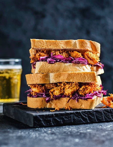 Instant ramen po'boy prawn sando