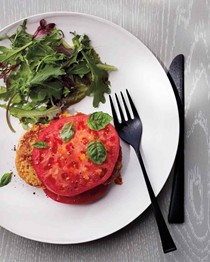 Inverted tomato sandwich
