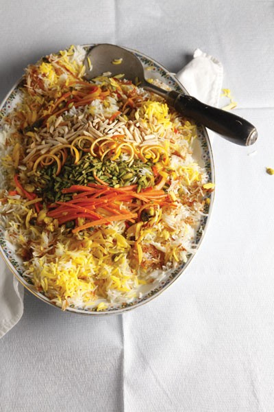 Iranian rice pilaf (Shirin polow)