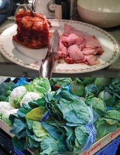 Irish boiled bacon and cabbage