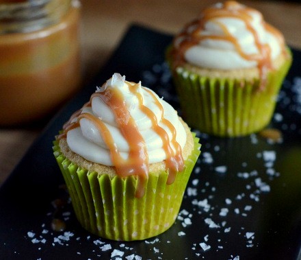 Irish cream and salted caramel cupcakes
