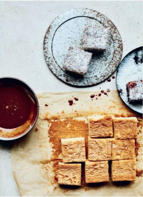 Irish cream toffee lamingtons