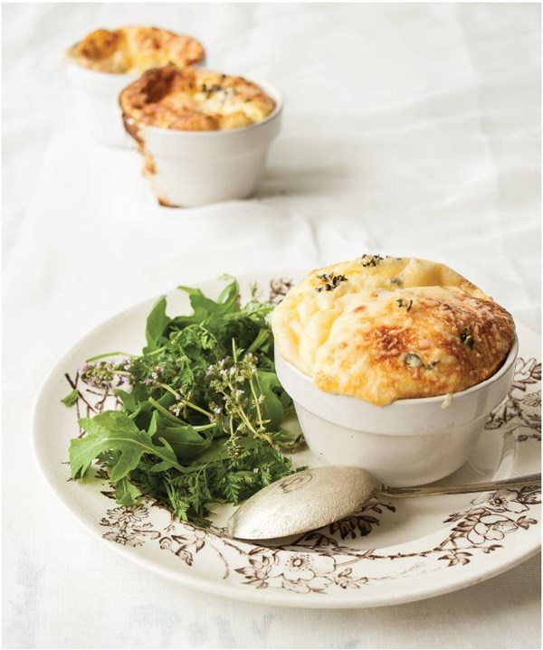 Irish farmer cheese soufflé