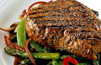 Irish steak with griddled vegetables