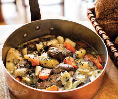 Irish stew with piccalilli