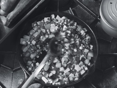 Iron-skillet succotash