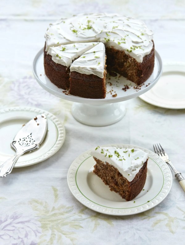 Irresistible carrot cake with coconut-lime frosting
