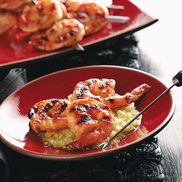 Irresistible grilled shrimp with fruit salsa