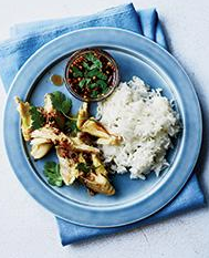 Isan-style catfish with sticky rice and jaew dipping sauce