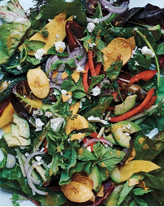 Island greens with avocado, mint, and mango