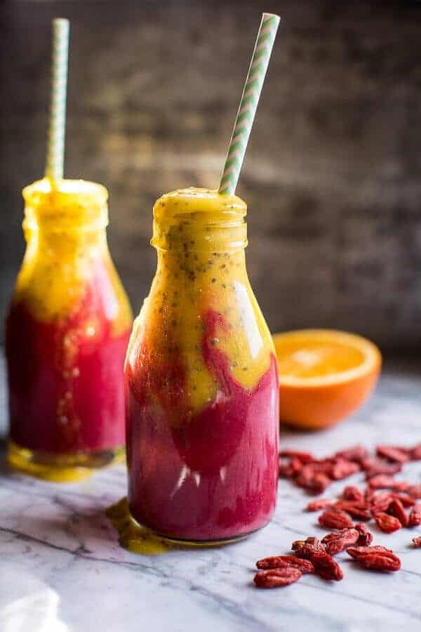 Island mango goji berry sunrise smoothie
