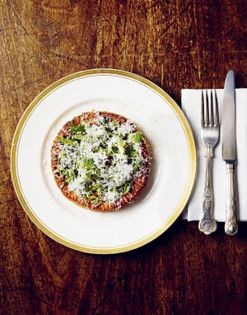 Isle of Wight tomato tart, Ticklemore, basil