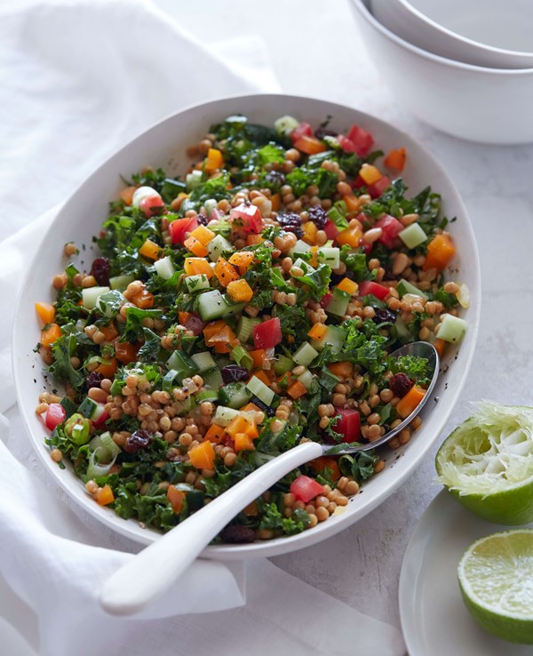 Israeli couscous and kale salad