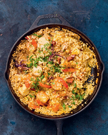 Israeli couscous paella
