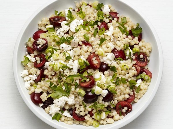 Israeli couscous salad with cherries