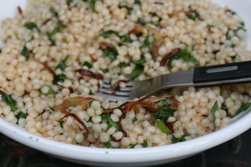 Israeli couscous with parsley and shallots