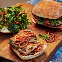 Istanbul's famous mackerel sandwiches