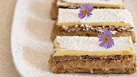 Italian almond tea custard square [Laurent Loudeac]