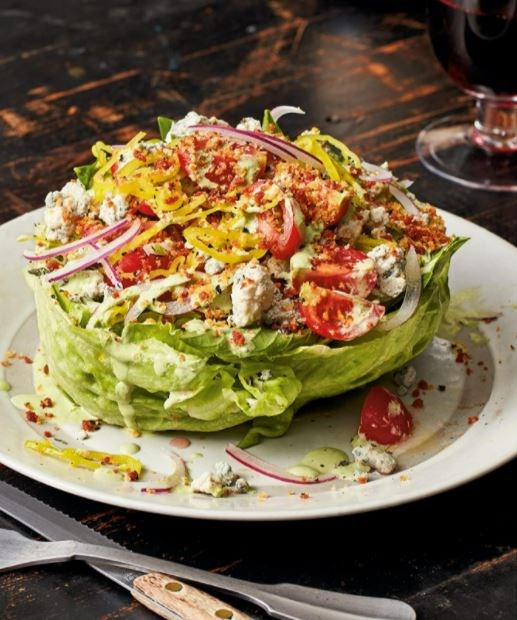 Italian-American wedge with creamy herb dressing, Gorgonzola and pepperoni