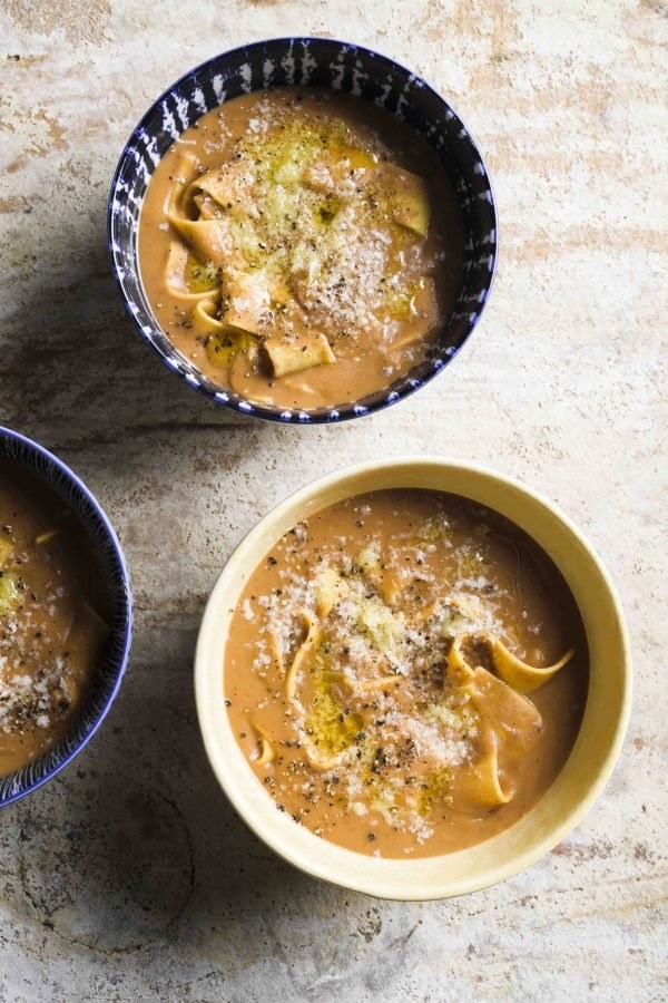 Italian bean soup with fresh pasta