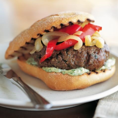 Italian burgers with peppers & onions