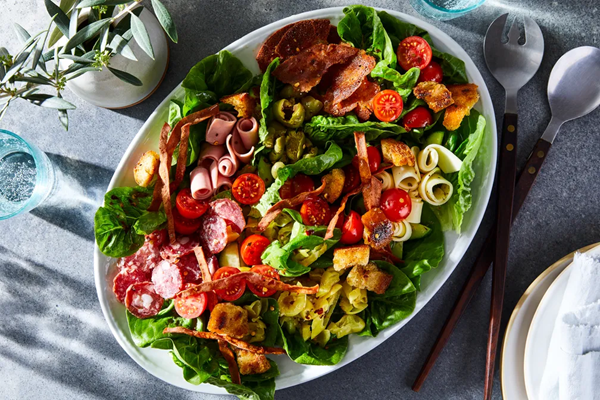 Italian combo salad with mortadella & provolone
