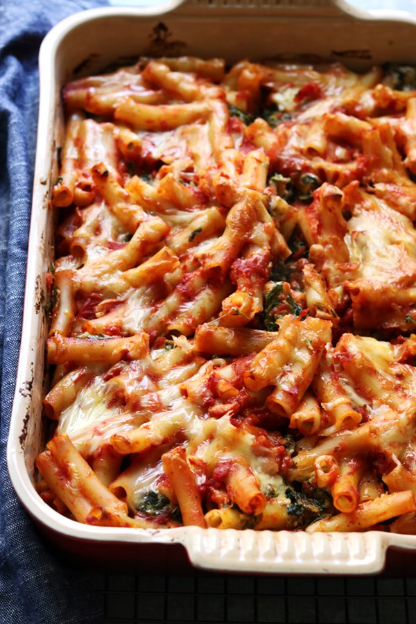 Italian flag baked ziti