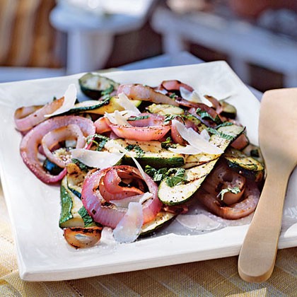 Italian grilled zucchini and red onion