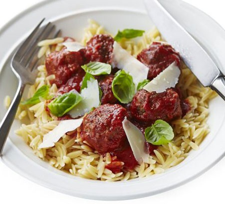 Italian meatballs with orzo 