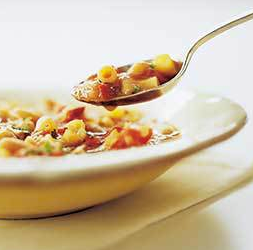Italian pasta and bean soup with orange and fennel