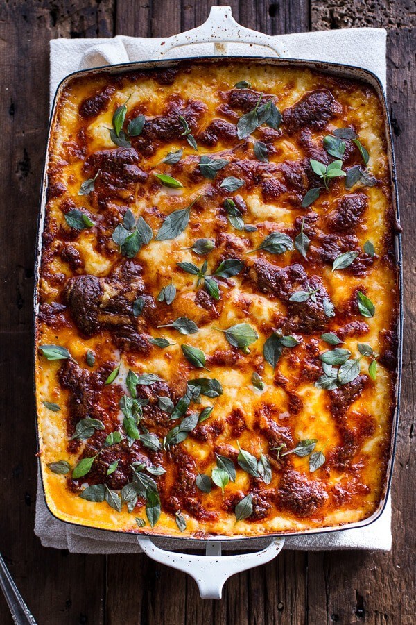 Italian quinoa risotto lasagna casserole w/truffle oil