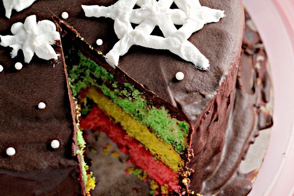 Italian rainbow cookie cake