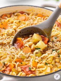 Italian ramen noodle soup