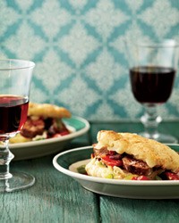 Italian sausage and Fontina biscuit sandwiches