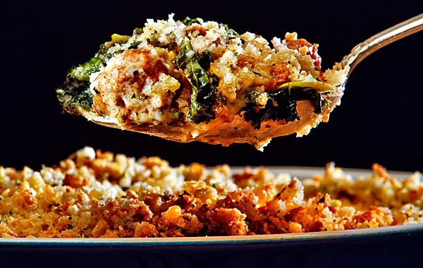 Italian sausage and kale gratin