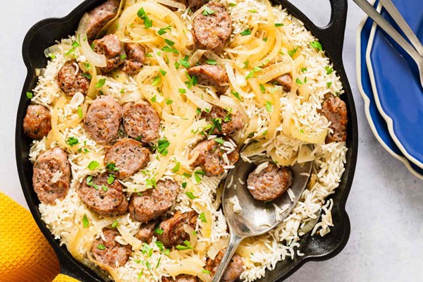 Italian sausage and rice bake