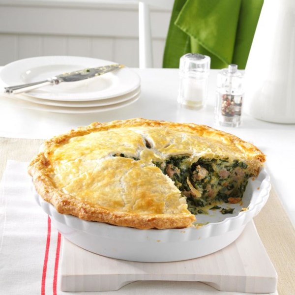 Italian sausage and spinach pie