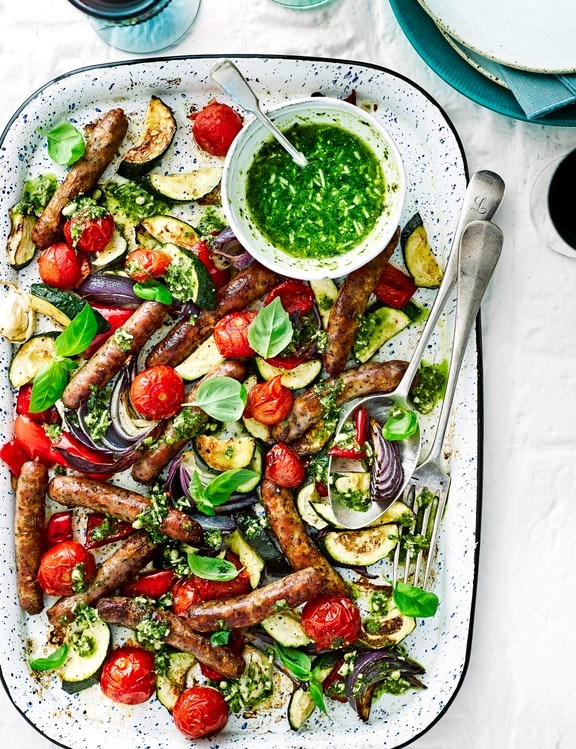 Italian sausage and veg tray roast