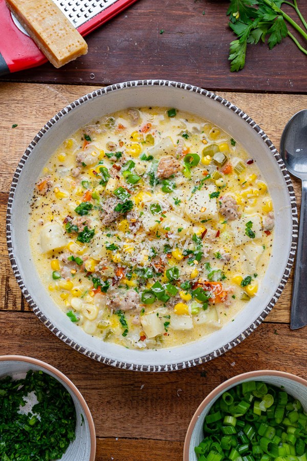Italian sausage corn chowder