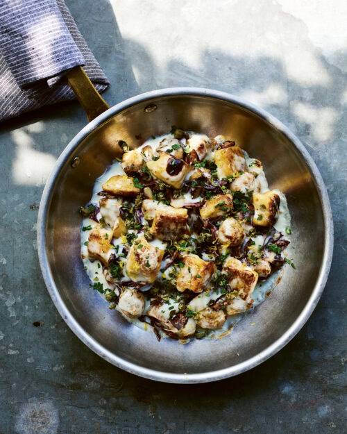 Italian sausage gnocchi with frisée