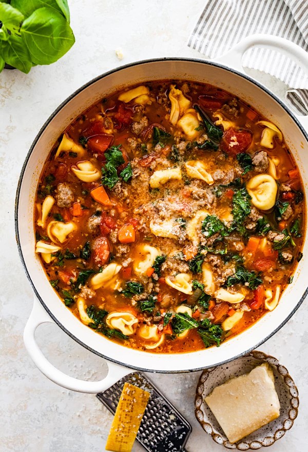 Italian sausage tortellini soup