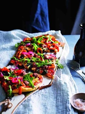 Italian sausage with sweet-and-sour bell peppers